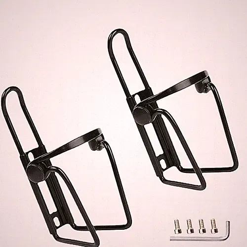 2 Packs Bike Water Bottle Cages Bicycle Lightweight Aluminum Alloy Bottle Holder
