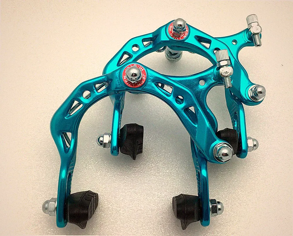 2000A BICYCLE BIKE ALUMINUM SIDE PULL BRAKE CALIPER MTB BMX BLUE FRONT + REAR