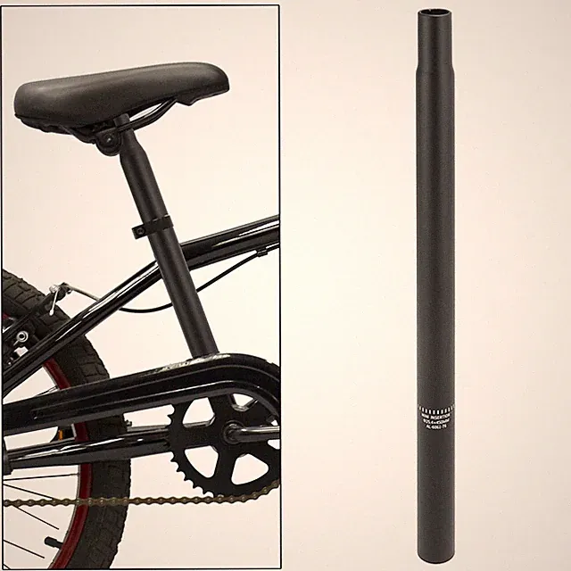 25.4x450mm Bicycle Seat Post Aluminum Alloy Seat Tube without Scale Mark Black