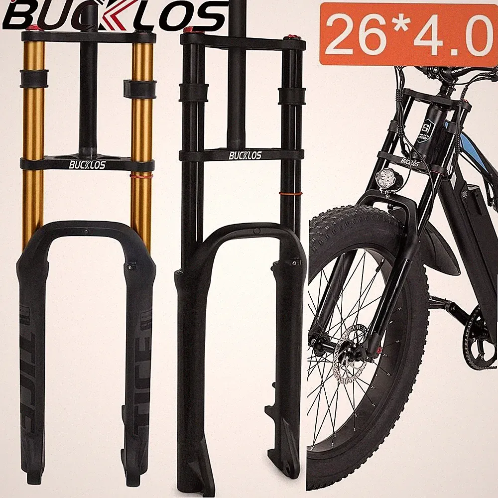 26*4.0 Snow MTB Beach Bike Forks Air Suspension Bicycle Double Shoulder Fat Fork