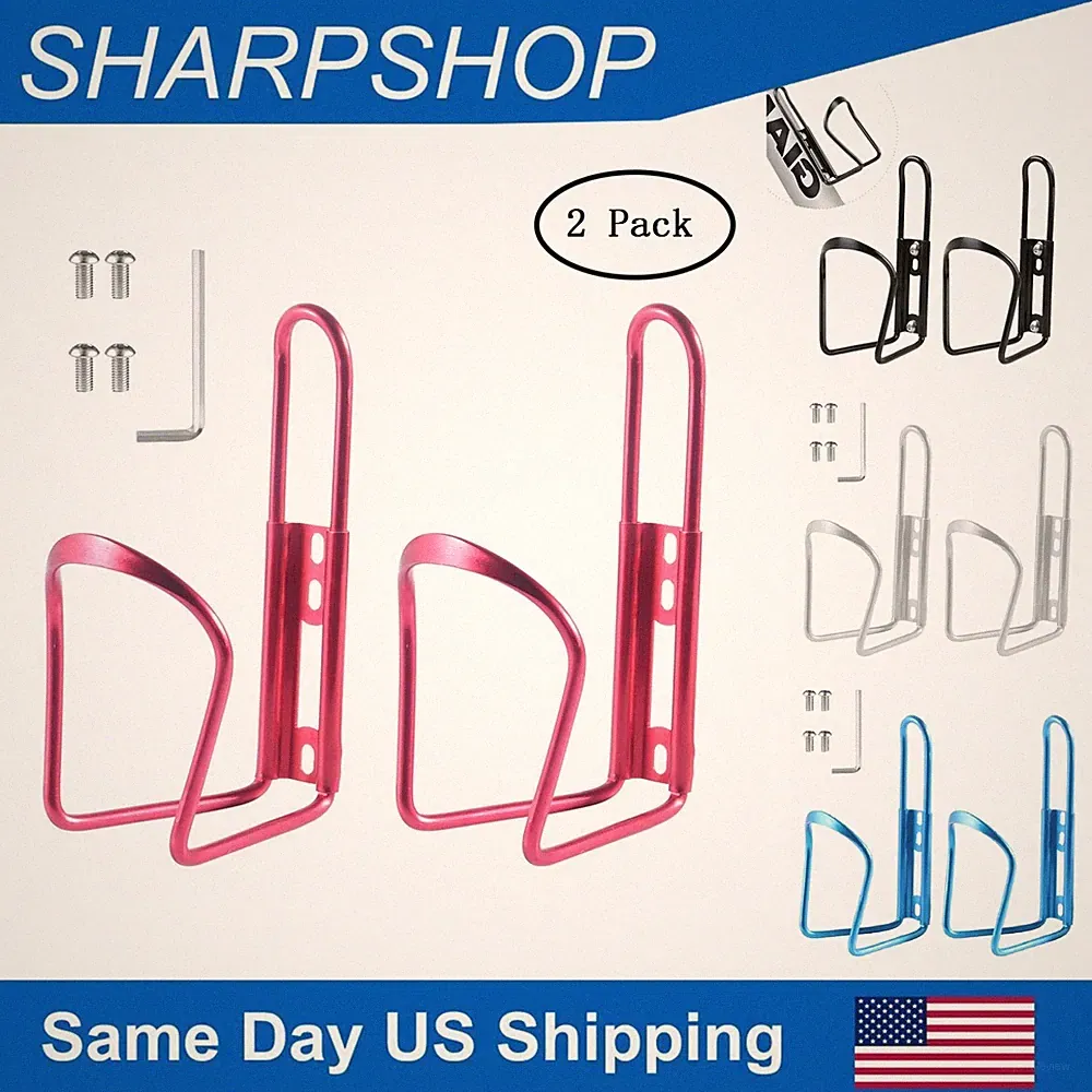 2Pack Bike Water Bottle Cage Holder Aluminum Alloy Lightweight MTB Road Bracket