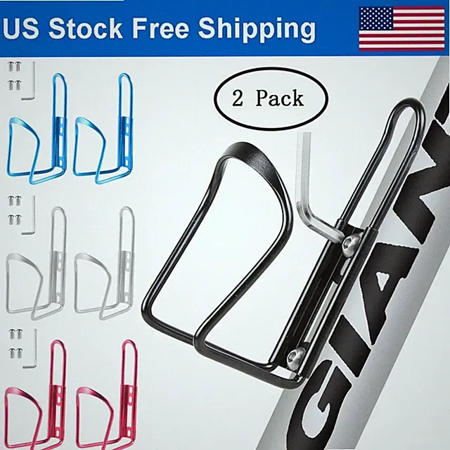 2x Cycling Bike Water Bottle Holder Aluminum Lightweight Bicycle Bottle Cup Cage
