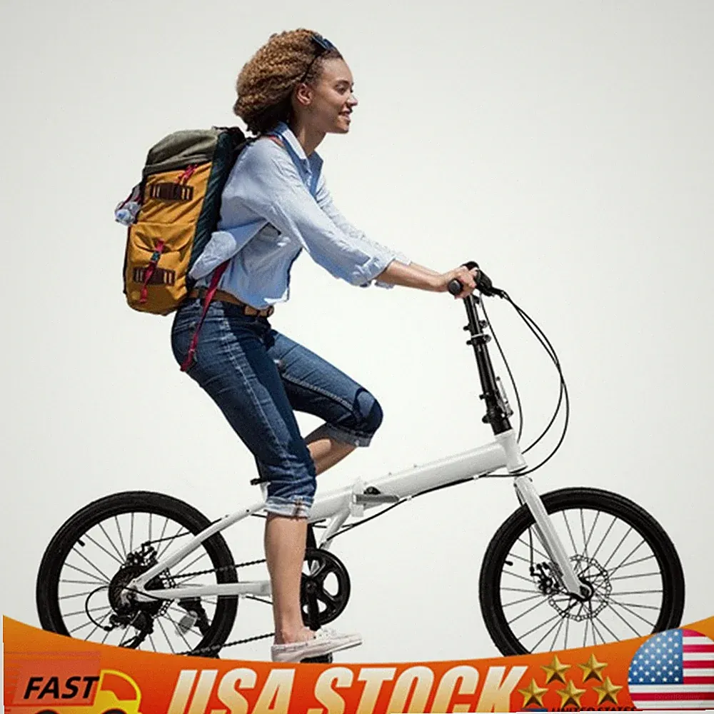 7-Speed Foldable Bicycle 80kg/176lbs Load Aluminum Alloy Bike 20in Folding Bike