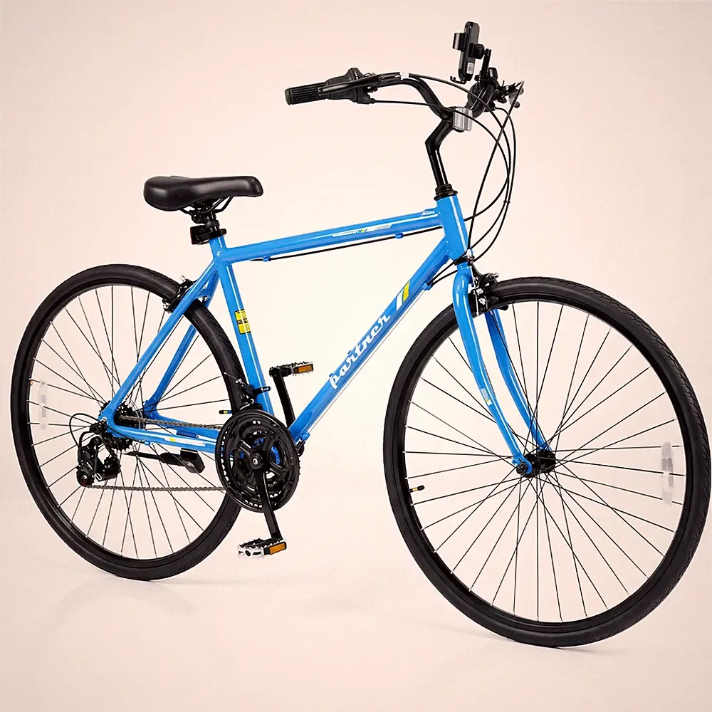 700C Hybrid Bike for Men Women Adult, 18-Speed Shimano Drivetrain, Phone Holder