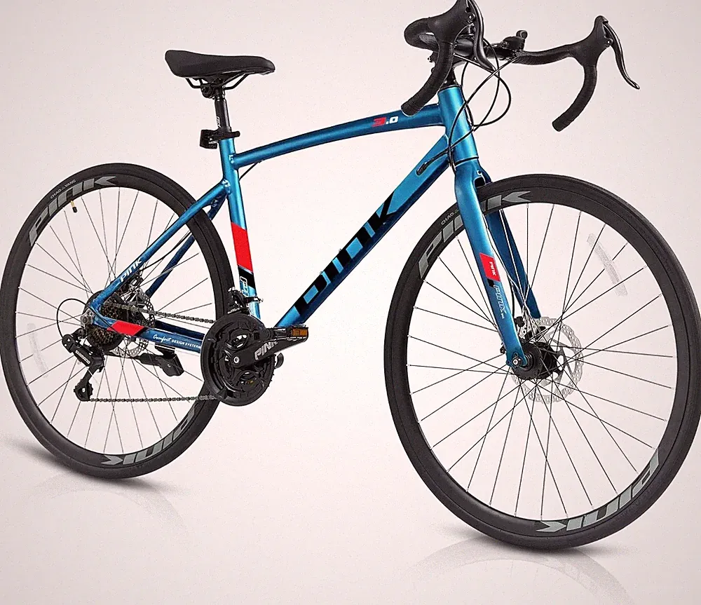 700C Road Bike 21Spd Shimano Alum Frame Disc Brake Sporty Unisex Commuter