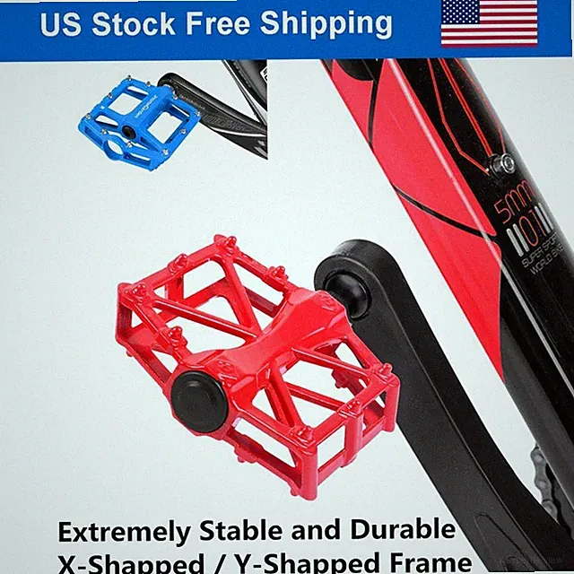 9/16" Aluminum Bicycle Pedals Bike Pedals Road Mountain Sealed Bearings Platform