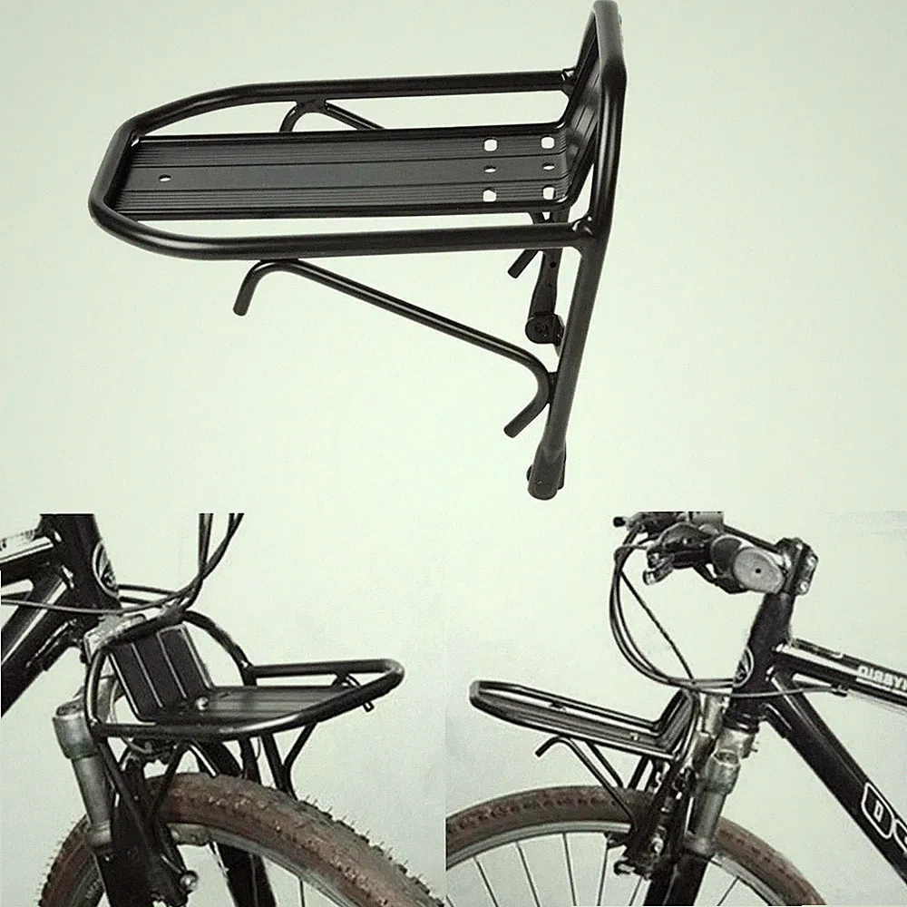 Aluminum Alloy Mtb Road Bike Front Rack - Bicycle Carrier Panniers Luggage Shelf