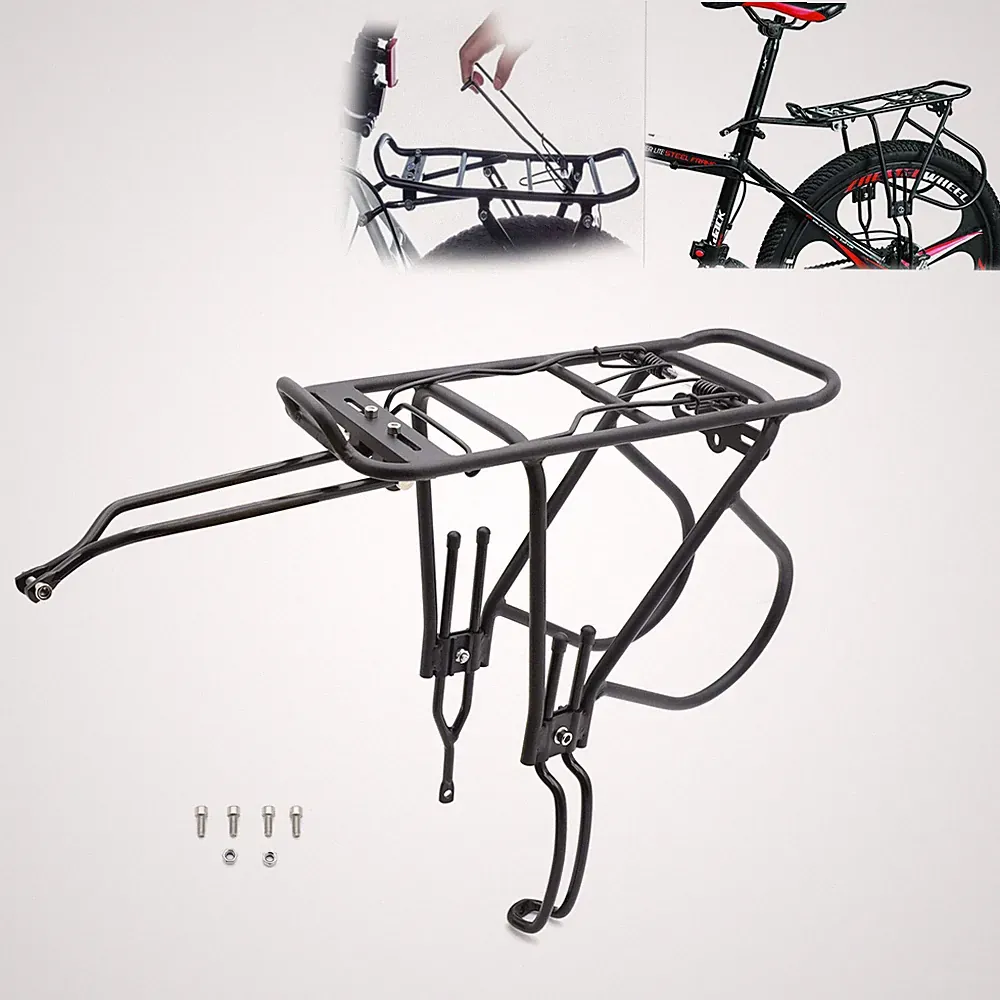 Aluminum Bike Rear Rack Seat Luggage Carrier Bicycle Post Mountain Mount Pannier