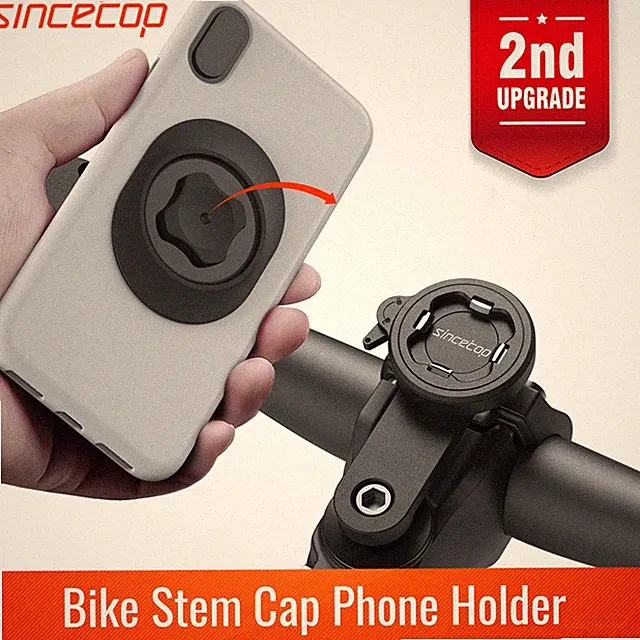 Aluminum Bike Stem Cap Phone Holder,MTB Bicycle Phone Mount 【Series C - Gen 2】
