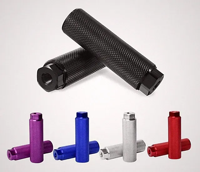 Aluminum BMX Bike Pegs Anti Slip Foot Rest Axle Stunt Pegs 3/8 Inch Bicycle Pair