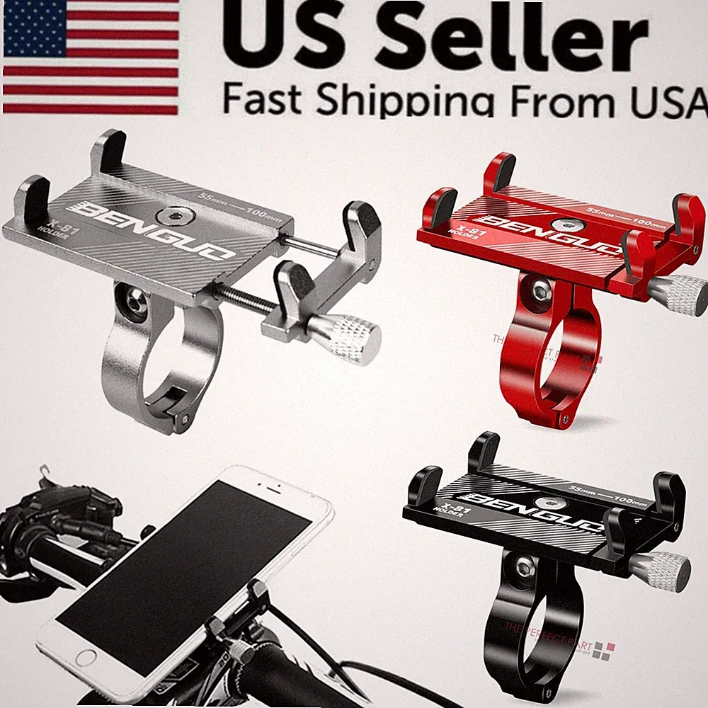 Aluminum Motorcycle Bike Bicycle Holder Mount Handlebar For Cell Phone GPS US