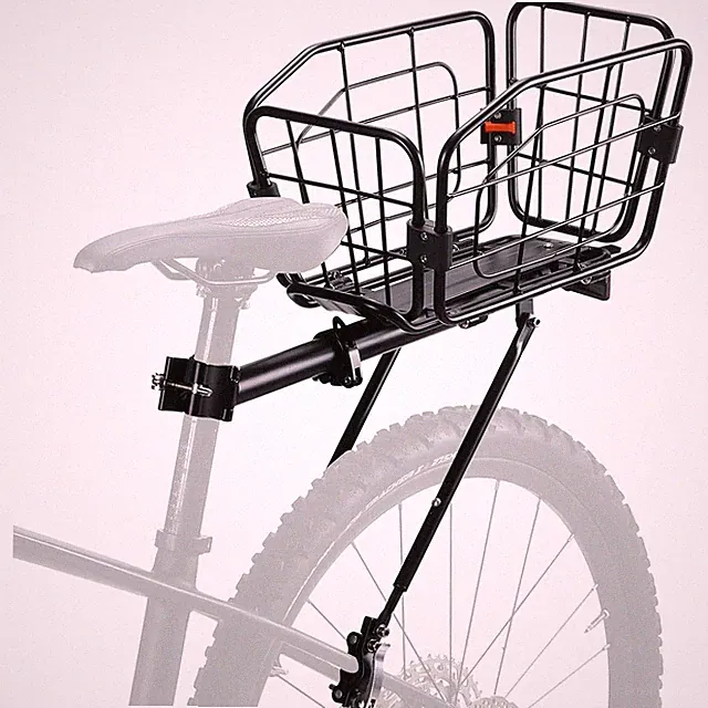 Aluminum Rear Bike Rack with Basket - 165 LB Load