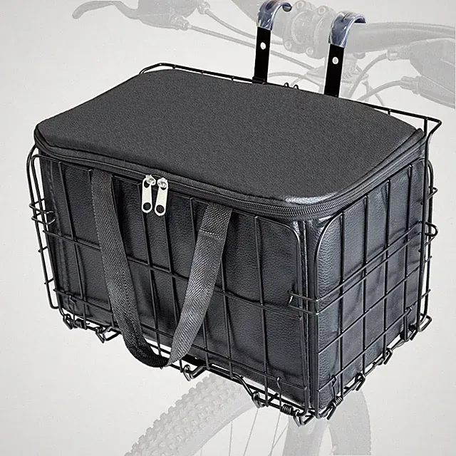 Bike Basket Front/Rear for Adult Bikes, Folding Large Rear Bicycle Basket wit...