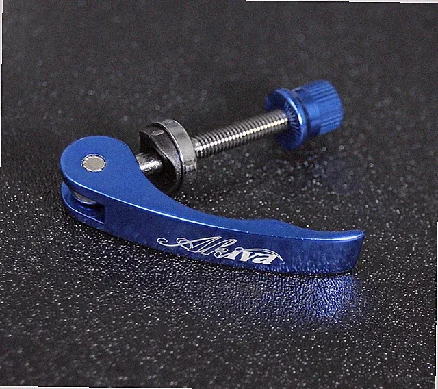 BIKE BICYCLE ALUMINUM SEAT QUICK RELEASE BINDER BOLT ANODIZED BLUE