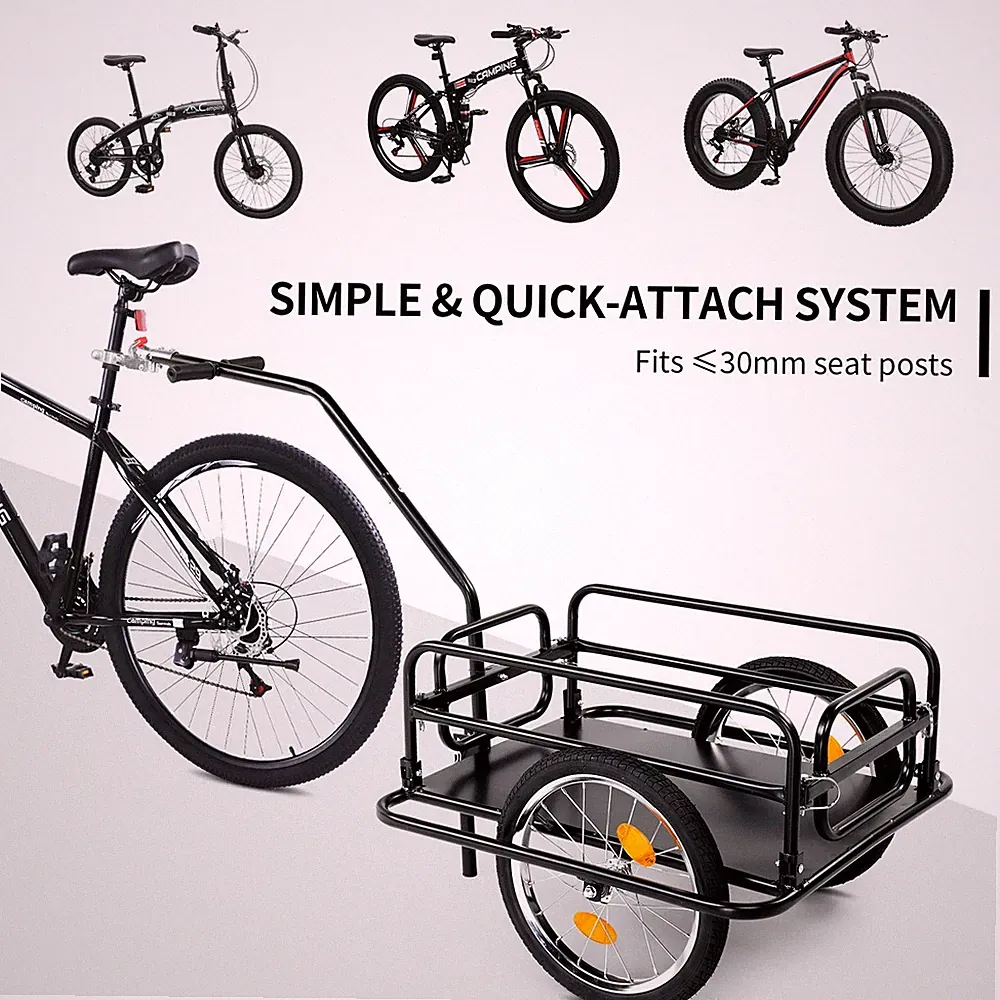Bike Cargo Trailer Foldable Bicycle Cart Wagon Trailer with Universal Bike Hitch
