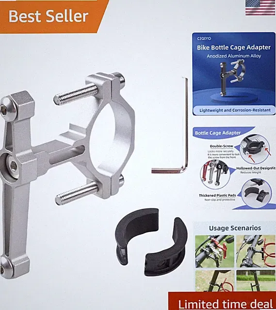 Durable Adjustable Bike Water Bottle Cage Adapter for E-Bikes & Kids Bikes
