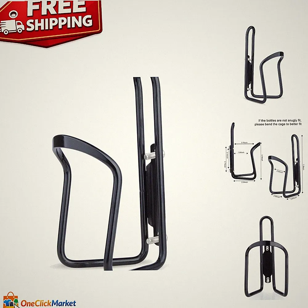 Durable Aluminum Alloy Bicycle Water Bottle Cage - Easy Installation, Black