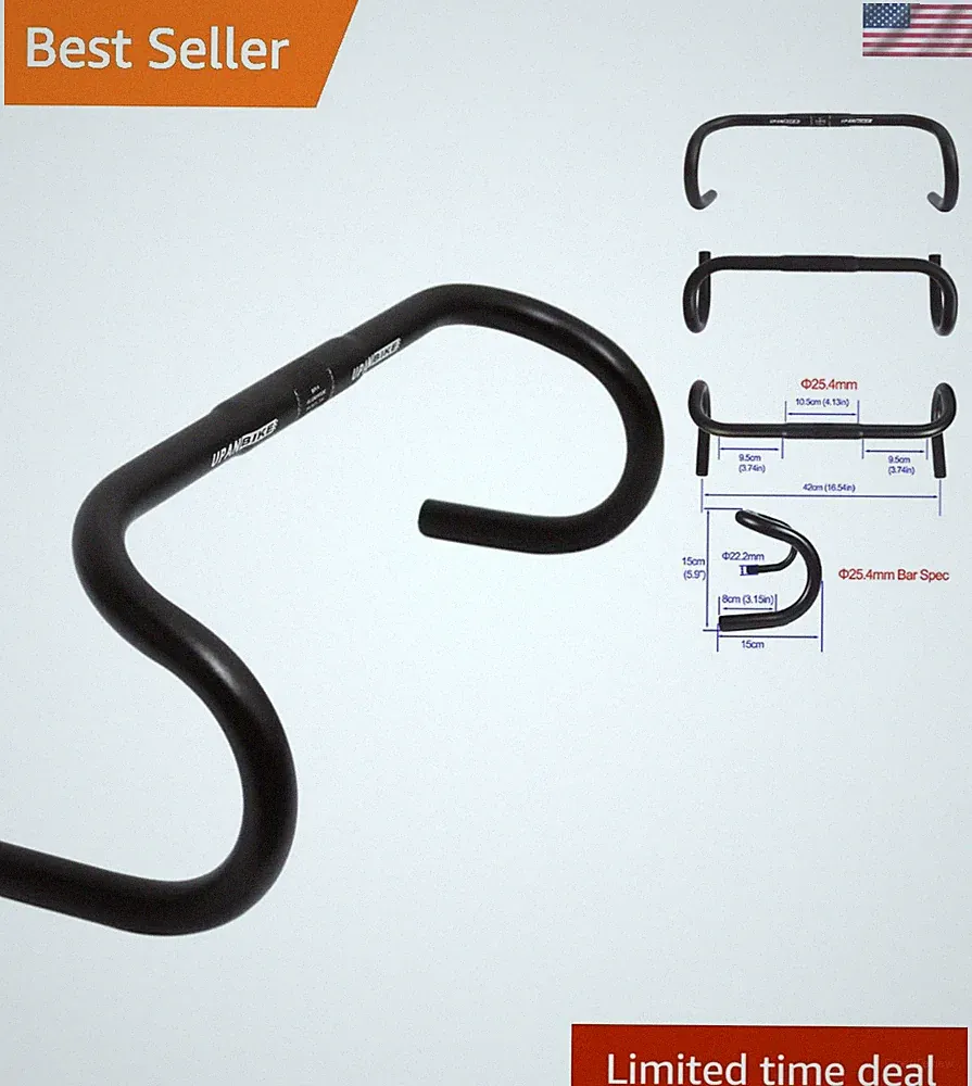 Fixed Gear Bike Road Bicycle Drop Bar Bent Handlebar Aluminum Alloy 25.4mm 31...