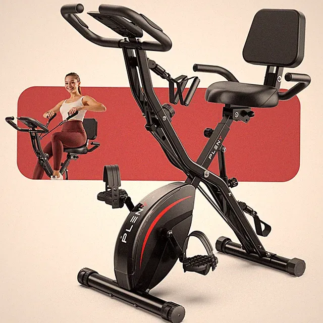 Folding Exercise Bike, 5 IN 1 Stationary Bikes for Home 6.6 LBS Flywheel, 330LB