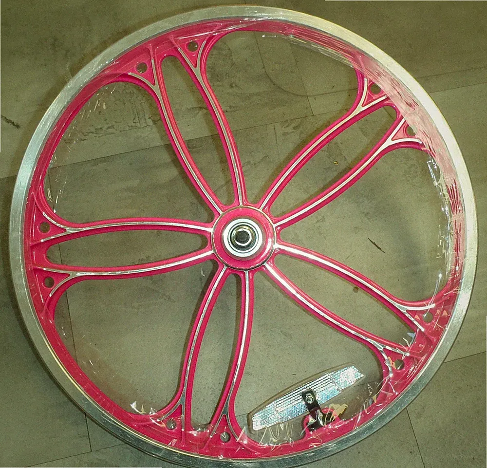 FRONT SILVER/PINK 20" BMX BICYCLE ALUMINUM MAG WHEEL BIKE PARTS RMR808