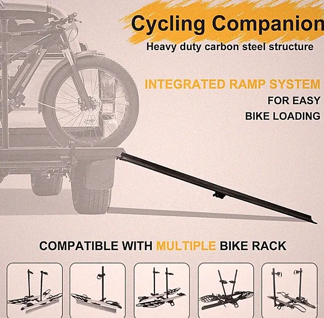 Heavy Duty Bike Rack Loading Ramp Mopeds Ramps Foldable E-Bike Ramp Compatible.