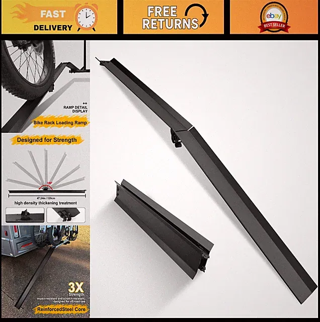 Heavy Duty Foldable Bike Ramp for E-Bikes & Mountain Bikes, 150 LBS Capacity