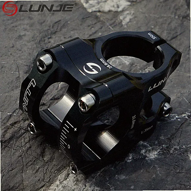 LUNJE 31.8mm MTB Bike Stem CNC Aluminum Alloy Short Handlebar Riser Road Bicycle
