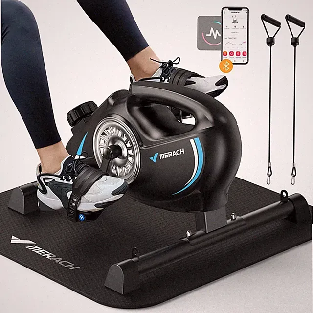 MERACH New S04 Quiet Magnetic Mini Exercise Bike Under Desk Bike Pedal Exerciser