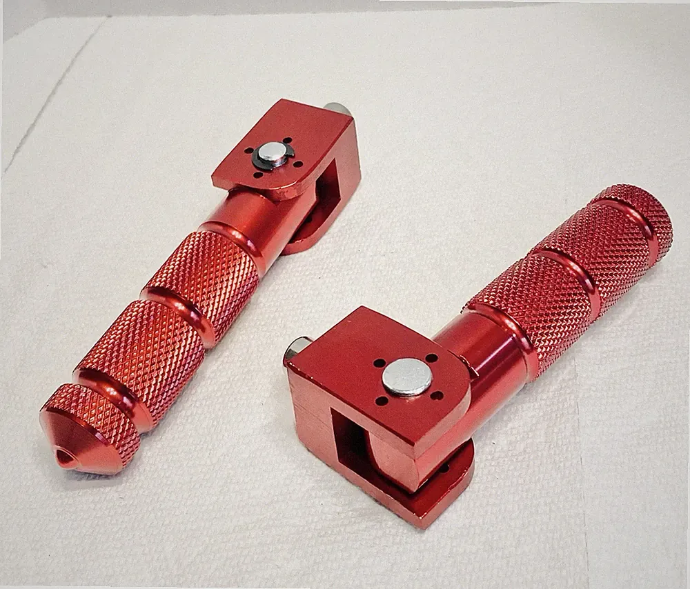 Minho Red Aluminum CNC Folding Motorcycle Bicycle Foot Pegs