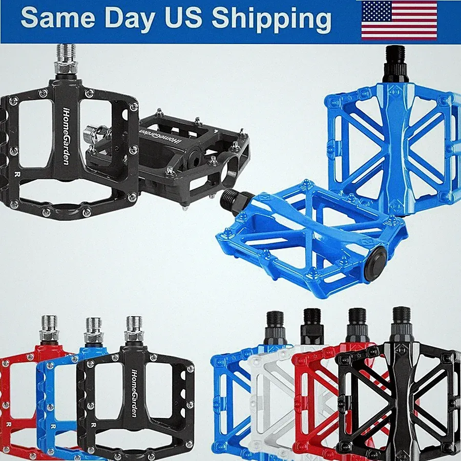 Mountain Bike Pedals Aluminum Alloy Sealed Bearing Flat Platform Bicycle Pedals