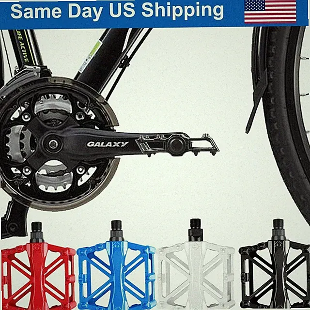 Mountain Bike Pedals Bicycle Pedal Flat Aluminum Sealed Bearing 9/16" BMX X Road