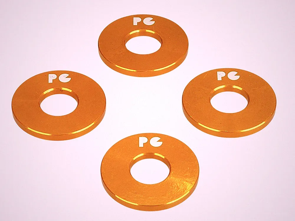 Porkchop BMX ALUMINUM Bicycle Axle Washers for 3/8" axles - GOLD (SET OF 4)