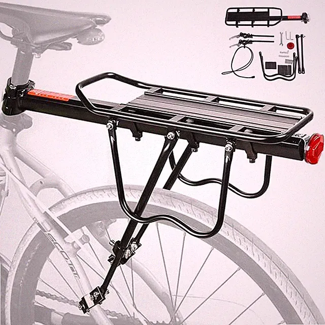 Rear Bike Rack, 110 lbs Bike Cargo Racks Frame Aluminum Universal Adjustable