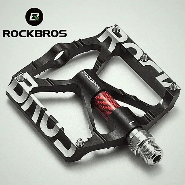 ROCKBROS Mountain Bike Pedals 9/16'' Aluminum Alloy Bearing Reflective Pedals