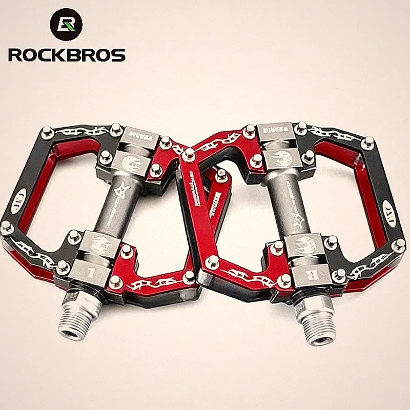ROCKBROS Bike Platform Pedals Bicycle Flat Pedals Aluminum Alloy Anti-slip 9/16”