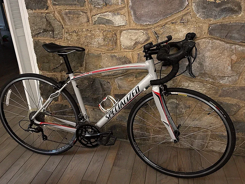Specialized Secteur Road Bike for sale. Light gray color, Shimano gears
