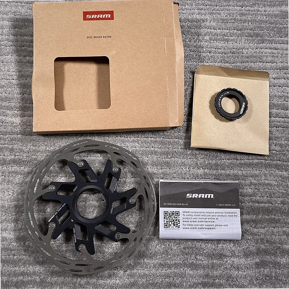 SRAM Paceline X Disc Brake Rotor 160mm Center Lock Silver Black MTB Road Bike