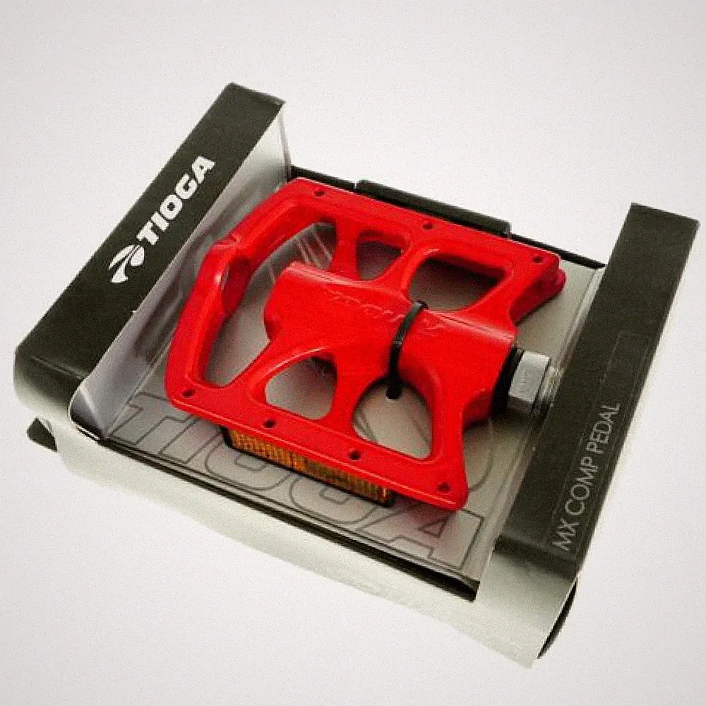 Tioga MX Comp Aluminum Mountain Bike Bicycle Pedals 9/16" - Red