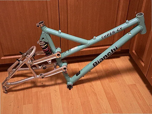 Vintage 90s Bianchi Super GY 20" Mountain Bike Alloy Frame Rock Shox FS MTB