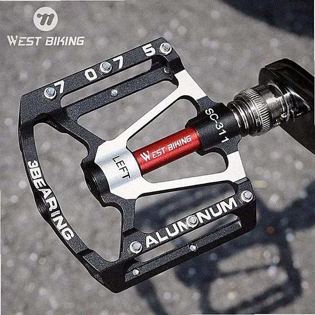 WEST BIKING Quick Release Bicycle Pedals 3 Sealed Bearing Aluminum Pedals Black